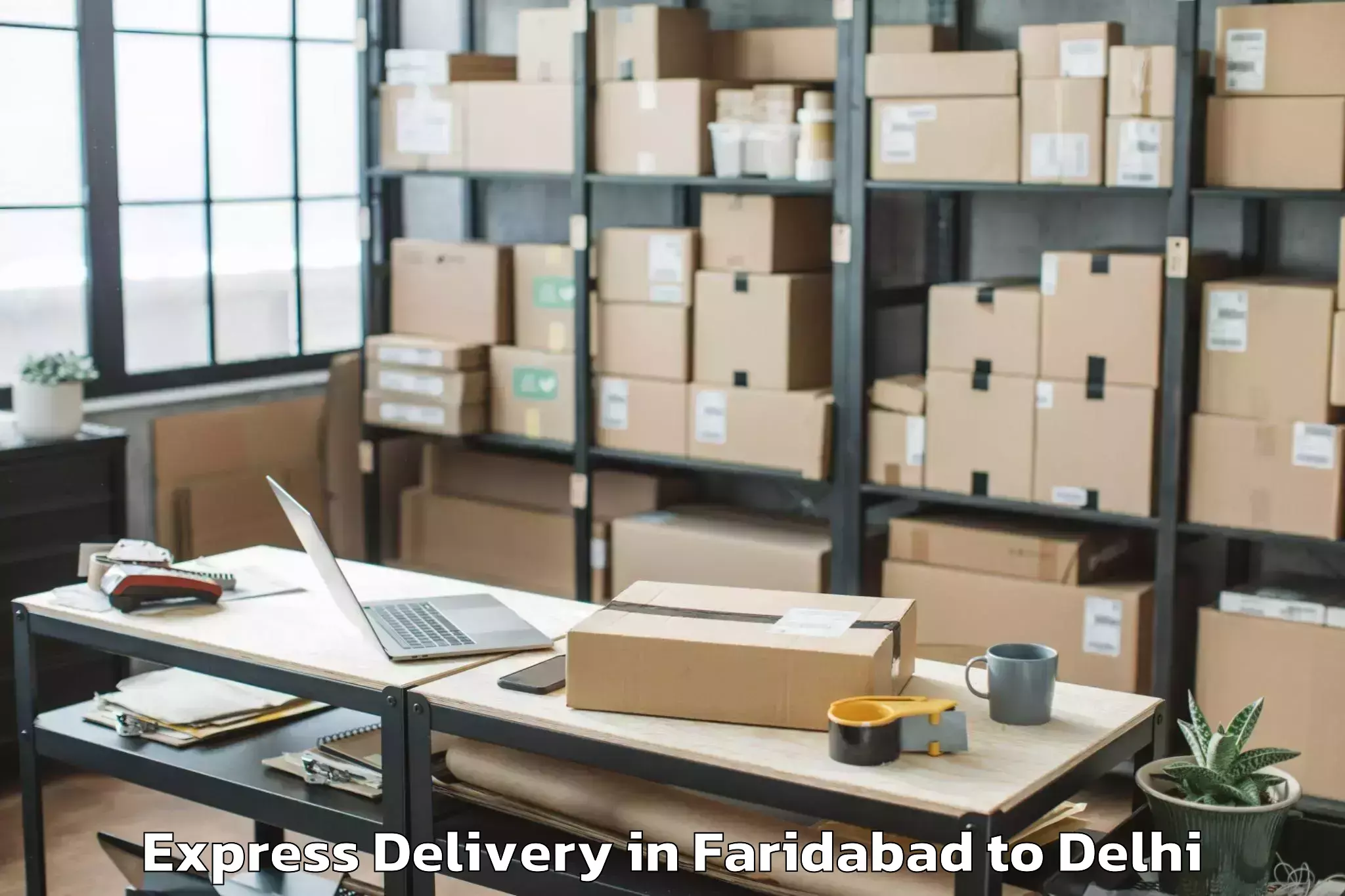 Easy Faridabad to Mgf Metropolitan Mall Delhi Express Delivery Booking